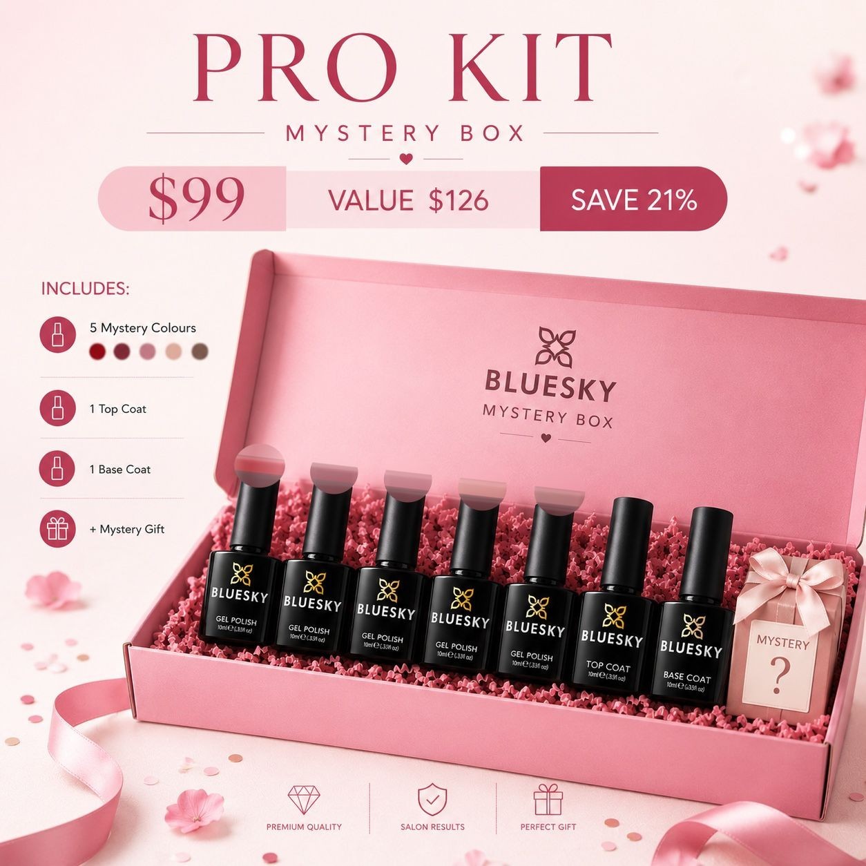 Bluesky | Pro Kit 7 Bottles | Mystery Box | 10ml Gel Polish