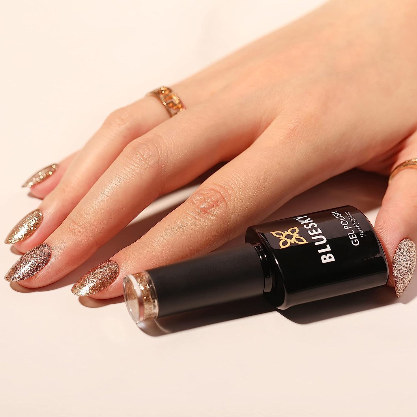 Bluesky Classic Platinum Gel Polish – Champagne Sparkle (Platinum 04) | 10ml