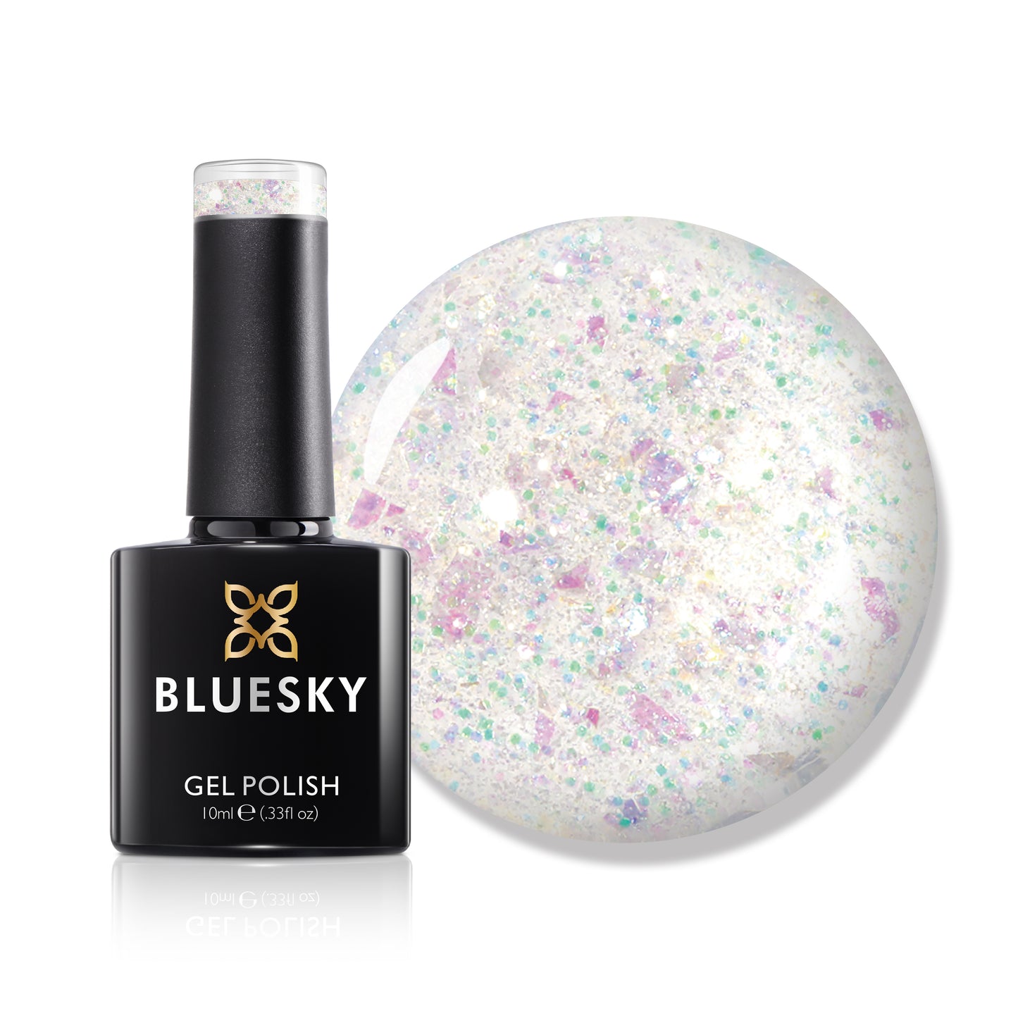 Bluesky Aurora Flake Gel – Clear Monday | 10ml | Requires Lamp to Cure
