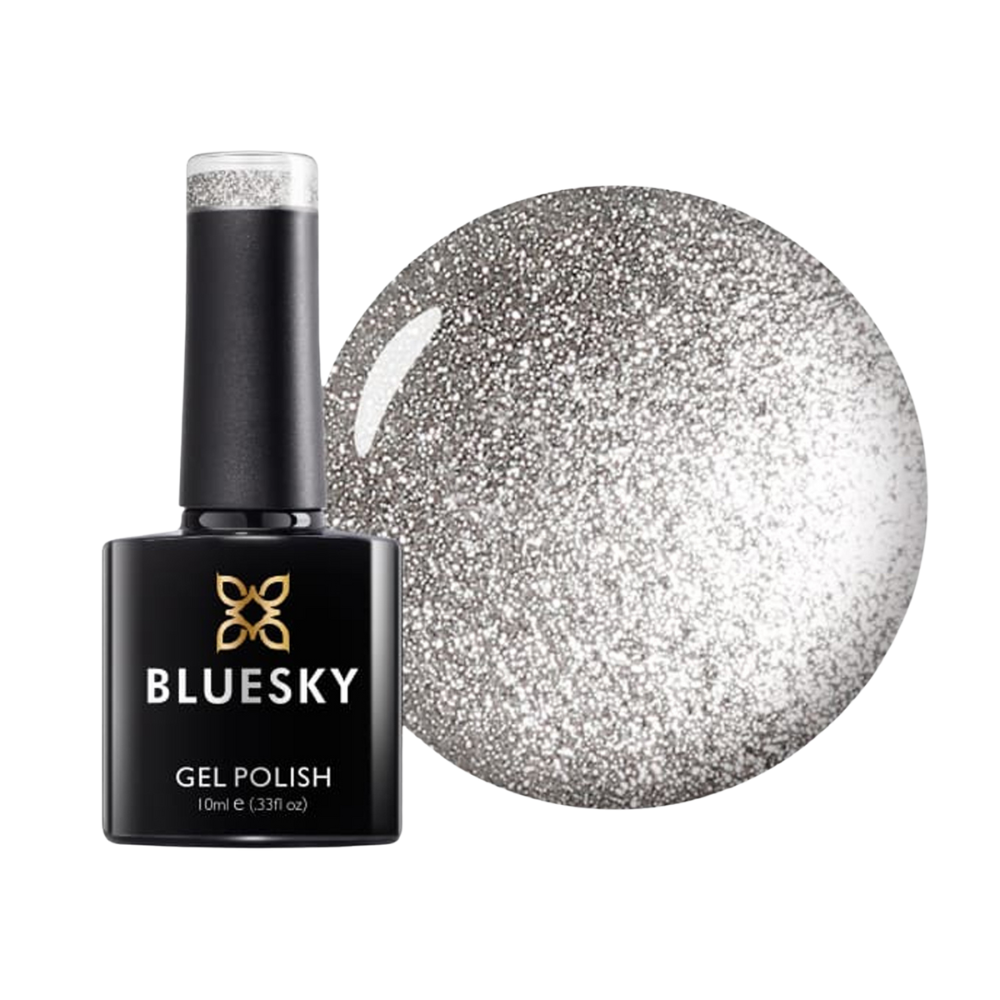 Bluesky Gel Polish – Silver Glitter (A018) | 10ml